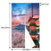 JCETUNO Chinese Japanese Noren Doorway Curtain Linen Printed Hanging Door Tapestry for Sushi Kitchen Home Decoration,Wide 27.5",Spring view 3