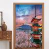 JCETUNO Chinese Japanese Noren Doorway Curtain Linen Printed Hanging Door Tapestry for Sushi Kitchen Home Decoration,Wide 27.5",Spring view 4
