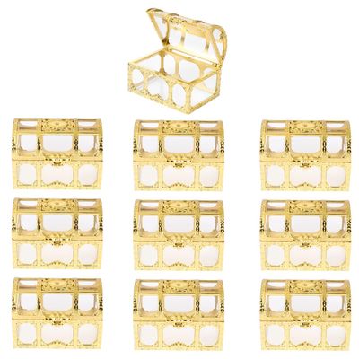 Amosfun 10pcs Small Candy Boxes Mini Treasure Chest Vintage Keepsake Cases Wedding Anniversary Birthday Party Supply Favors Box 1.97 x 2.8 x 1 Inch