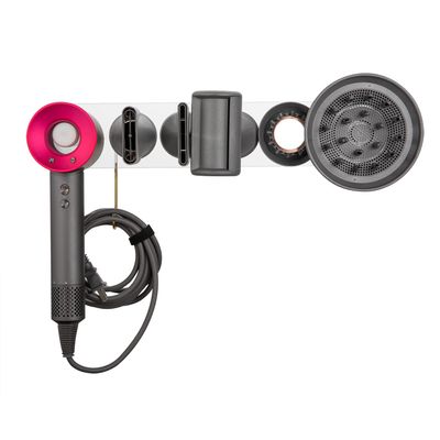 For Dyson Airwrap Curling Iron Acrylic Wall Mount Stand, Dyson Storage Rack Tool for Home Bathroom Shelf Organiser, No Drilling Installation, Suitable for All Walls (Transparent) JD01
