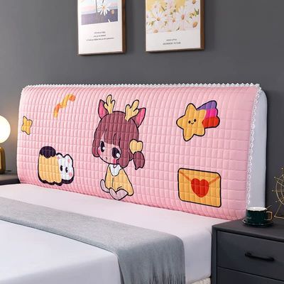 CAMZ Cartoon Bed Headboard Slipcover for Kid Room, Quilted Old Bed Headboard Cover Dustproof Protector Cover for Queen King Full Twin Cal King Size-Female||Full:130cm/51in