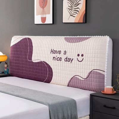 Cartoon Bed Headboard Slipcover for Kid Room, Quilted Old Bed Headboard Cover Dustproof Protector Cover for Queen King Full Twin Cal King Size-Red||220cm/86in