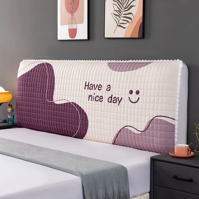 Cartoon Bed Headboard Slipcover for Kid Room, Quilted Old Bed Headboard Cover Dustproof Protector Cover for Queen King Full Twin Cal King Size-Red||220cm/86in