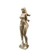 4.72in Gold Sexy Beauty Girl Female Standing Posture Sculpture,Nude Bundled Doll Model Ornaments Miniatures Statue,Body Art Crafts Desk Ornaments Home Bar Decoration view 1