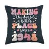 75 Birthday Making the world a better place since 1948 Throw Pillow view 1