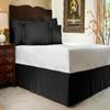 BEDICIA 1 Pc Luxurious Box Plated Bed Skirt 15 Inch Drop Pocket Easy to Put On-100% Egyptian Cotton Dust Ruffle Easy Care Fade & Wrinkle Resistant (Black Stripe,Queen Size) view 1