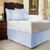BEDICIA 1 Pc Luxurious Box Plated Bed Skirt 15 Inch Drop Pocket Easy to Put On-100% Egyptian Cotton Dust Ruffle Easy Care Fade & Wrinkle Resistant (Light Blue Stripe,Cal King Size) view 1