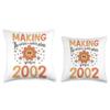 21 Birthday Making the world a better place since 2002 Throw Pillow view 3