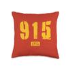 915 EPTX El Paso TX Rough Stencil Design Throw Pillow view 1