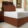 BEDICIA 1 Pc Luxurious Box Plated Bed Skirt 15 Inch Drop Pocket Easy to Put On-100% Egyptian Cotton Dust Ruffle Easy Care Fade & Wrinkle Resistant (Chocolate Stripe,Cal King Size) view 1