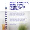 LUCKBOOSTIUM Hamsa Hand Evil Eye with 7 Chakra Hanging Charm and Gemstones - Evil Eye Keychain for Divine Protection, Spiritual Car Rear View Mirror Accessories, Purse, Home and Office Ornaments view 4