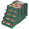 ProPik Christmas Ornament Storage Boxes with Dividers - 5 Separate Trays - Ornament Holder - Keeps 100 Holiday Ornaments - Durable Carrying Bag Handles Organizer Storage Box (Green) view 1