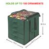ProPik Christmas Ornament Storage Boxes with Dividers - 5 Separate Trays - Ornament Holder - Keeps 100 Holiday Ornaments - Durable Carrying Bag Handles Organizer Storage Box (Green) view 4
