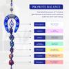LUCKBOOSTIUM Evil Eye Horseshoe with 7 Chakra Hanging Tassels & Gemstone - Good Luck Charm Keychain, Happiness & Protection, Evil Eye Car Hanging Ornament, Spiritual Rear View Mirror Accessories view 2