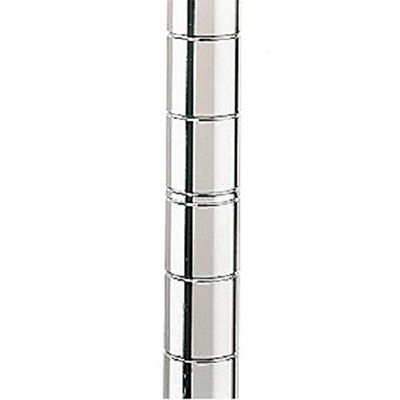 63" Chrome Wire Shelving Posts  Set of 4 Heavy Duty Stainless Steel Poles for Commercial Storage Racks & Wire Shelving Units