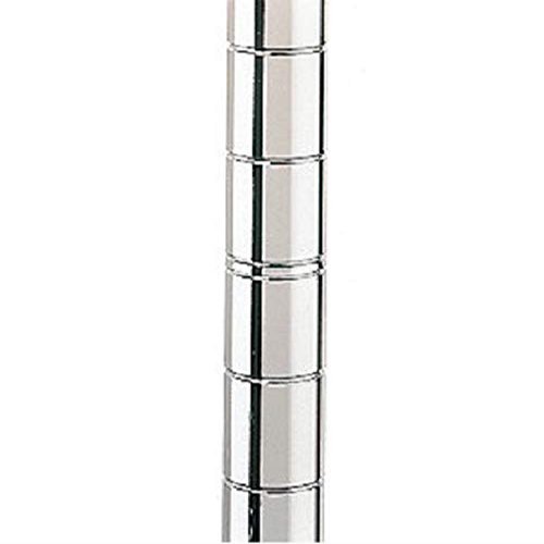 63" Chrome Wire Shelving Posts  Set of 4 Heavy Duty Stainless Steel Poles for Commercial Storage Racks & Wire Shelving Units