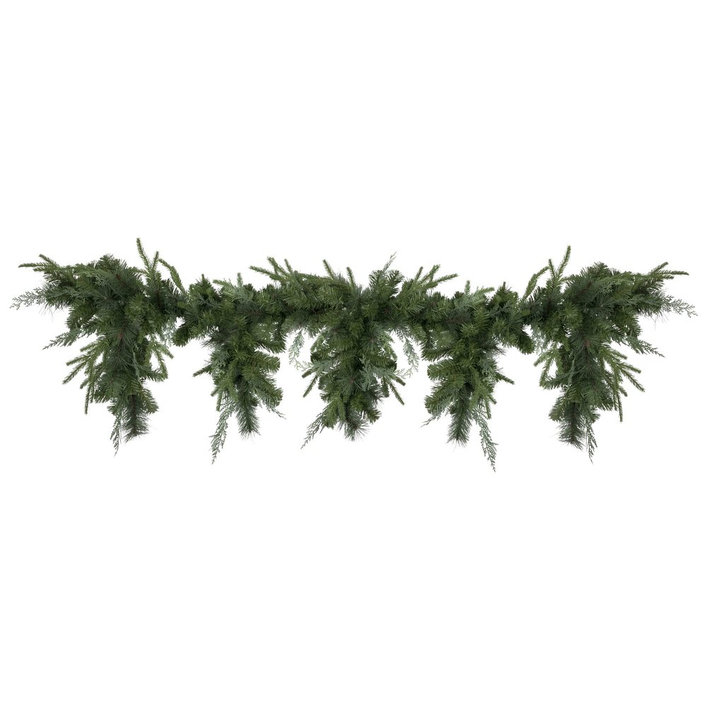 Northlight Mixed Pine Artificial Christmas Icicle Garland Unlit, 6' x 18", Green