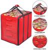 ProPik Christmas Ornament Storage Boxes with Dividers - 5 Separate Trays - Ornament Holder - Keeps 100 Holiday Ornaments - Durable Carrying Bag Handles Organizer Storage Box (Red) view 4