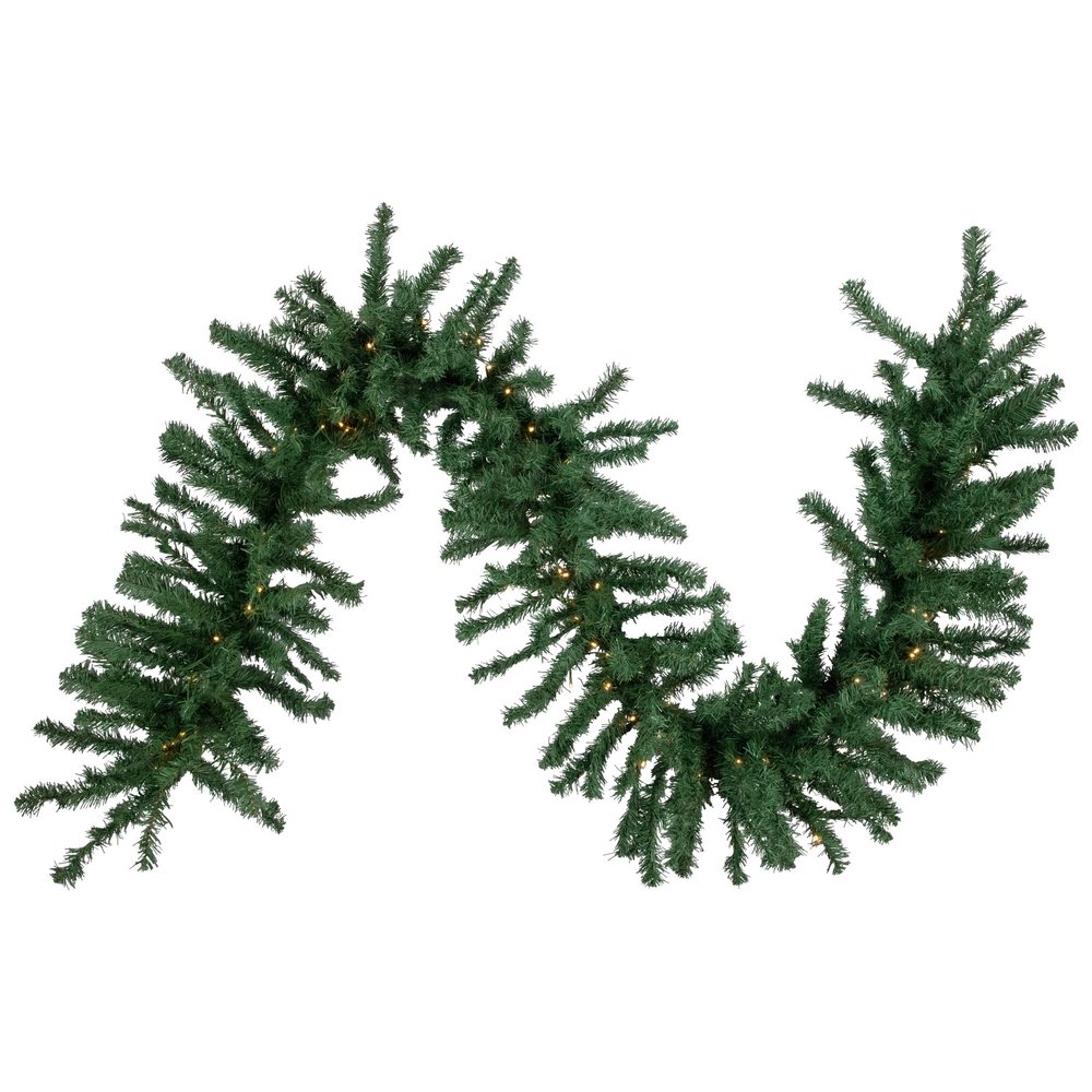 Northlight Pre-Lit Green Artificial Pine Christmas Garland Warm White LED Lights, 9' x 20"