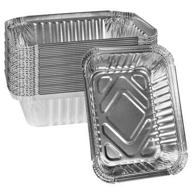 [400 Pack] 1.5 LB Oblong Take Out Foil Baking Pans Shallow - 768 Aluminum Pan for Baking, Roasting, Potluck, Reheating, Catering, Party, BBQ, Baking by EcoQuality