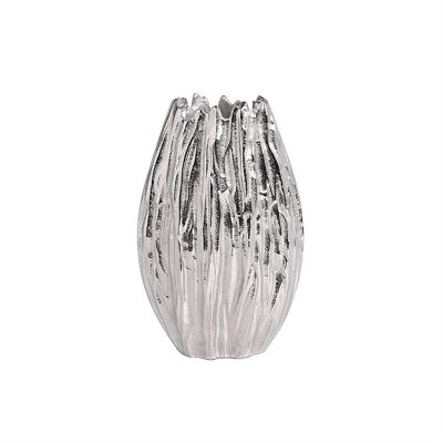 KIZQYN Flower Vase Silver Metal Vase Modern Handmade Art Decor Flower Vase Wedding Living Room Bedroom Dining Table Flowers Arrangement Decorative Vases Vase for Decor (Size : 1)