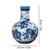 KIZQYN Flower Vase Ceramic Vase 13-inch Large Porcelain Flower Vase Chinese Antique Kowloon Hand-Painted Decor Rough Pottery Vases Bedroom Living Room Decoration Ornament Vase for Decor view 2