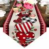 Valentine's Day Love Heart Table Runners,Non-Slip Burlap Table Runner,Retro Linen Table Scarfs Setting Decor for Farmhouse Wedding Party Dinner Home,13x70in view 1