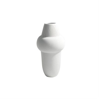 KIZQYN Flower Vase Ceramic Vase Modern Geometric Spiral Porcelain Decorative Flower Vase 13.1 Inch Large Vases for Flower Arrangement, Wedding Home Decor Vase for Decor (Size : 1)