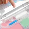Pilipane First Aid Box, Plastic Removable 3-Tier Fold Tray Pill Case Portable Handled Medicine Storage Organizer Box Empty Tackle Bin for Home School Office, L, White view 4