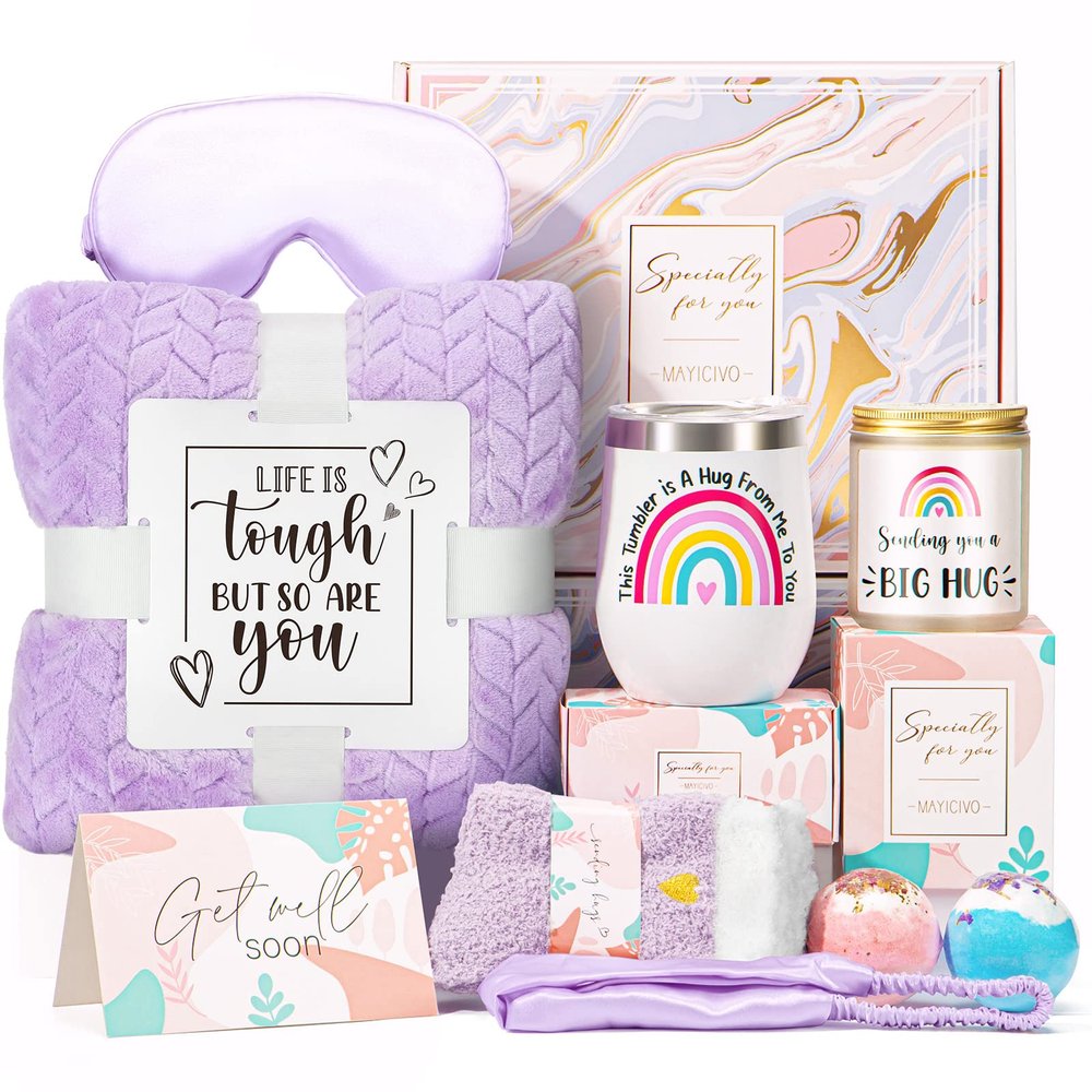 Get Well Soon Gifts for Women, Inspirational Birthday Gifts for Women, Self Care Package Get Well Gift Baskets for Friends After Surgery, Sympathy Thinking of you Gifts, Feel Better Cancer Care Gifts