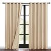 NICETOWN Living Room Noise Reducing Curtains, Privacy Protection & Completely Shaded Ring Top Drapes, Sound Preventing Insulated Window Treatment Curtain Panels(Biscotti Beige, 2 Pieces, W62 x L84) view 1
