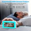 Alarm Clocks for Bedrooms, Mirror Clock with 8 RGB Atmosphere Light, Dual Alarms, 3 Alarm Modes, Snooze, Sleep Aid, Timer, USB Charger, Bedside Digital Alarm Clock for Kids, Adults, Heavy Sleepers view 3