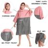 Hiturbo Kids Changing Towel Hoodie: Absorbent Quick Dry Surf Poncho, 3/4 Sleeve Microfiber Bath Towels for Beach Pool (Pink/Gray) view 3