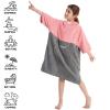 Hiturbo Kids Changing Towel Hoodie: Absorbent Quick Dry Surf Poncho, 3/4 Sleeve Microfiber Bath Towels for Beach Pool (Pink/Gray) view 4