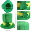 Rcanedny 4 Pack Green St. Patricks Day Hats Flannel Shamrock St Patricks Hat for Adults St. Patrick's Day Party Supplies view 2