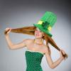 Rcanedny 4 Pack Green St. Patricks Day Hats Flannel Shamrock St Patricks Hat for Adults St. Patrick's Day Party Supplies view 4