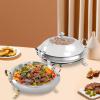 Chafing Dish Buffet Food Servers Warmers Tray Dish with Lid and Chafing Fuel Holder Stainless Steel Round Durable Chafing Dishes for Kitchen Party Dining Hotel Buffet (Gold) view 2
