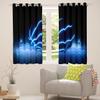 Erosebridal Neon Basketball Curtains & Drapes Sports Gamer Curtains Ball Gaming Blackout Curtains 104Wx96L for Boys Kids Blue Glowing Court Black Out Curtains Black Window Drapes view 3