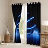 Erosebridal Neon Basketball Curtains & Drapes Sports Gamer Curtains Ball Gaming Blackout Curtains 104Wx96L for Boys Kids Blue Glowing Court Black Out Curtains Black Window Drapes view 4