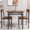 Bellemave Modern 3-Piece Round Dining Table Set with Drop Leaf and 2 Chairs,Kitchen Table Set for Small Space/Apartment(Black +Brown) view 1