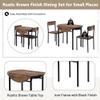 Bellemave Modern 3-Piece Round Dining Table Set with Drop Leaf and 2 Chairs,Kitchen Table Set for Small Space/Apartment(Black +Brown) view 3