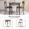 Bellemave Modern 3-Piece Round Dining Table Set with Drop Leaf and 2 Chairs,Kitchen Table Set for Small Space/Apartment(Black +Brown) view 4