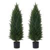 3.5ft Artificial Cedar Topiary Tree Potted Plants with UV Resistant Leaves for Home and Office Decoration-2 Piece Set view 1