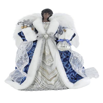 Windy Hill 14" Brilliant Blue Black Angel Tree Topper 514306