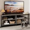 MUTUN Corner TV Stand with Power Outlet, Corner TV Stand for 32 43 50 55 60 Inch TV, Corner Entertainment Center, Industrial TV Console Table for Living Room Bedroom, 55 Inch, Grey Oak view 1