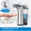 PZOTRUF Automatic Soap Dispenser, Touchless Dish Soap Dispenser 17oz/500ml with Upgraded Infrared Sensor, 5 Adjustable Soap Dispensing Levels, Liquid Hand Dispenser for Bathroom (Silver Set) view 3