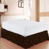 Bed Skirt - Pure Natural Cotton 800 Thread Count Multi-Ruffle Bed Skirt - Luxury Multi Ruffle Bed Skirt Elastic Dust Ruffles with Wrap Around, Easy Fit with 15" Drop, Twin XL, Chocolate view 1
