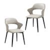 Dining Chairs Set of 2 Faux Leather Upholstered Side Chairs for Living Bedroom Kitchen Chairs with Stable Black Steel Legs view 1