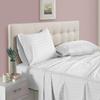 DIFFERENT SHEETING Cotton Bedding Set 4 PCS, Fully Elastic Fitted, Flat Sheet & 2 Pillow Cases with 14" Deep Pocket, 600 Thread Count-White Stripe,Twin-XL Size view 2