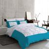 Dual Tone Pinch Pleated 3 Piece Duvet Cover Set Full Size 1000 TC (Duvet Cover + 2 Pillowshams) Zipper & Corner Ties Bedding Set - Turquoise Blue & White view 1